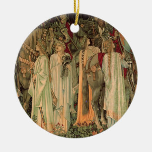 Ornamento De Cerâmica Cavaleiros medievais da Mesa redonda