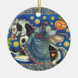 ORNAMENTO DE CERÂMICA CAVALHEIRA SEM CABEÇA, SIDESADDADE EM HALLOWEEN PI