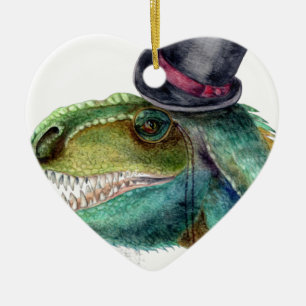 Ornamento De Cerâmica Cavalheiro vitoriano Tyrannosaurus Rex