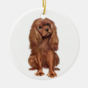 Ornamento De Cerâmica Cavalier King Charles - Ruby