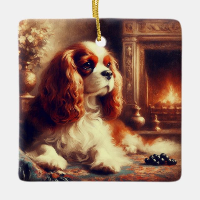 Ornamento De Cerâmica Cavalier King Charles Spaniel (Frente)
