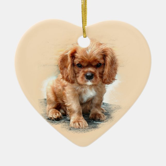 Ornamento De Cerâmica Cavalier King Charles Spaniel (Frente)