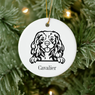 Ornamento De Cerâmica Cavalier King Charles Spaniel cão Personalizado Pe