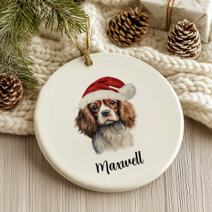 Ornamento De Cerâmica Cavalier King Charles Spaniel Dog Personalizado