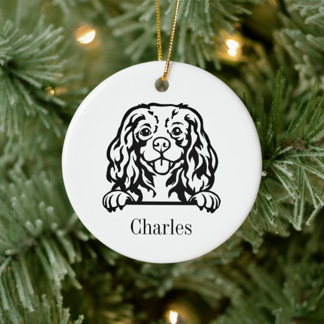 Ornamento De Cerâmica Cavalier King Charles Spaniels cão (Árvore)