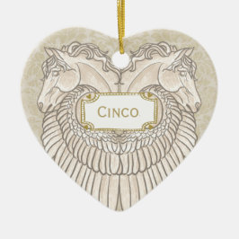 Ornamento De Cerâmica Cavalo Anjo Pegasus Memorial Personalizável