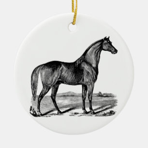 Ornamento De Cerâmica Cavalo Antigo em Pé