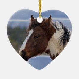 Ornamento De Cerâmica Cavalo com três cores