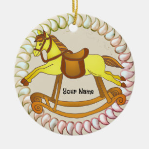 Ornamento De Cerâmica Cavalo de Balanço
