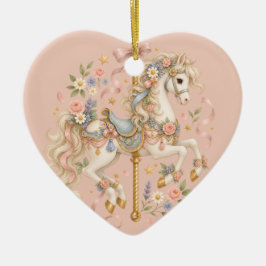 Ornamento De Cerâmica Cavalo de Carrossel Fofo Arte Vintage