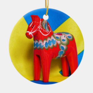 Ornamento De Cerâmica Cavalo de Dala da suecia