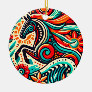 Ornamento De Cerâmica Cavalo de fiesta mexicano