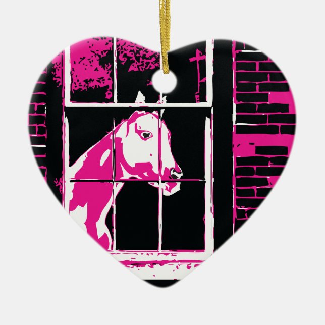 Ornamento De Cerâmica cavalo de janela galena (Frente)