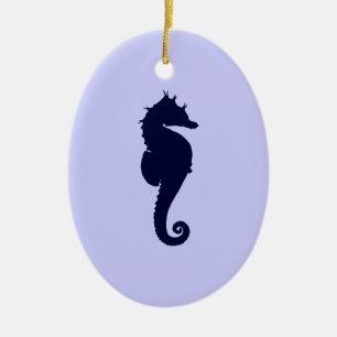 Ornamento De Cerâmica Cavalo de Perwinkle e de Azul Escuro