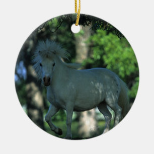 Ornamento De Cerâmica Cavalo diminuto que está nas árvores