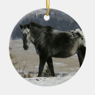 Ornamento De Cerâmica Cavalo do Appaloosa na neve