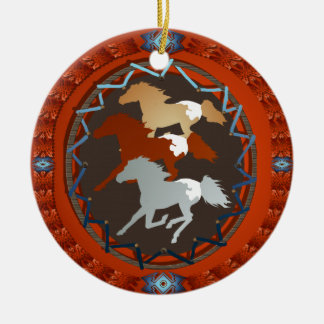 Ornamento De Cerâmica Cavalo e Protetor-Ornamento