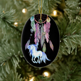 Ornamento De Cerâmica Cavalo Personalizado, Dreamcatcher, Sonhos e Desej