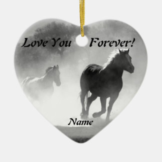 Ornamento De Cerâmica Cavalo que galopa fora da névoa