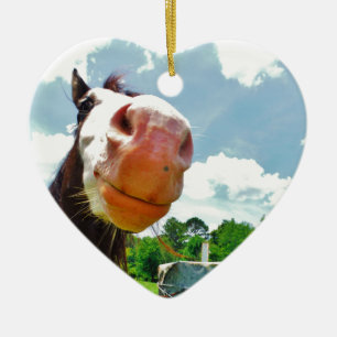 Ornamento De Cerâmica Cavalo Sorridente