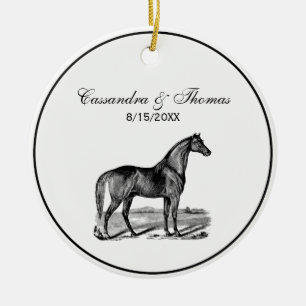 Ornamento De Cerâmica Cavalo Vintage em Pé