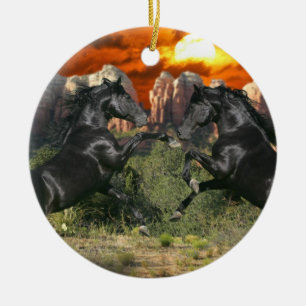 Ornamento De Cerâmica Cavalos da fantasia: Magia negra