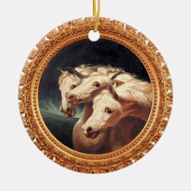 Ornamento De Cerâmica Cavalos de Carruagem do Faraó (Frente)