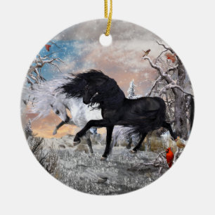 Ornamento De Cerâmica Cavalos de Natal de 2022, verso 2