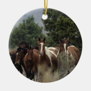 Ornamento De Cerâmica Cavalos selvagens 2 do mustang