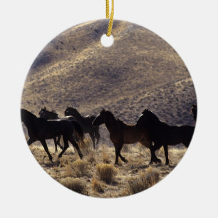 Ornamento De Cerâmica Cavalos selvagens do mustang no deserto 1