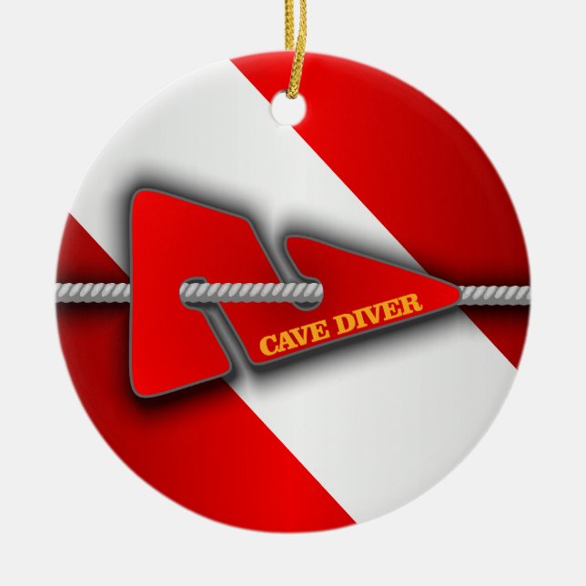 Ornamento De Cerâmica Cave Diver (Marcador de Linha) (Frente)