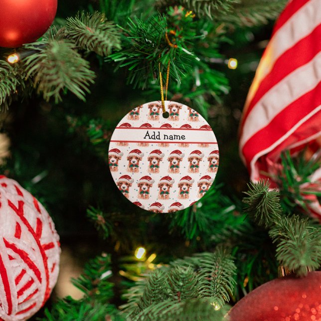 Ornamento De Cerâmica Cavoodle Dog Raça Estrelas de Natal (Criador carregado)