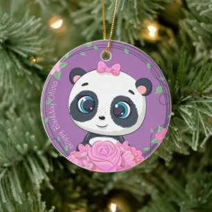 Ornamento De Cerâmica Celebração da Garota Bebê. Borracha de flores p