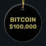 Ornamento De Cerâmica Celebração de Bitmoeda 100000<br><div class="desc">Um marco importante na ascensão ascendente da criptomoeda de Bitmoney é o nível de $100.000. Comemore essa conquista enquanto você HODL para Bitmoney com um legal milhão de dólares, não tão longe.</div>