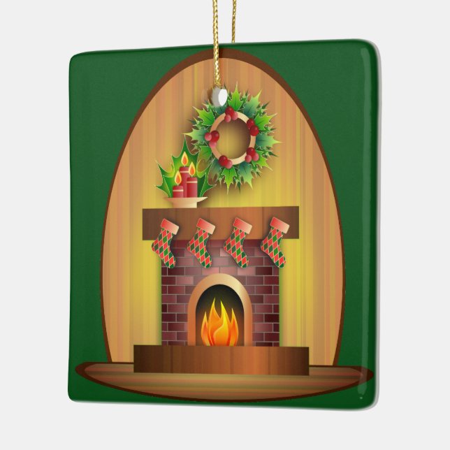 Ornamento De Cerâmica Celebração de Natal (Esquerda)