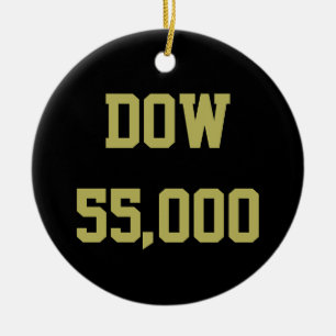 Ornamento De Cerâmica Celebração do Dow 55000 no Mercado de Ações