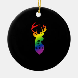 Ornamento De Cerâmica Celebração Engraçada do Orgulho Gay do Veado LGBT