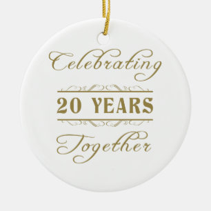 Ornamento De Cerâmica Celebrando 20 Anos Juntos