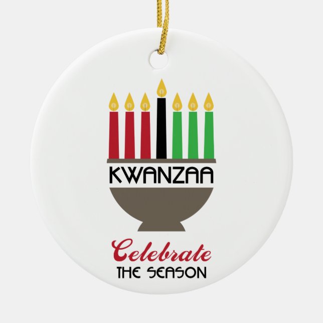 Ornamento De Cerâmica Celebrar Kwanzaa (Frente)