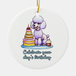 Ornamento De Cerâmica Celebre o aniversário do seu cachorro