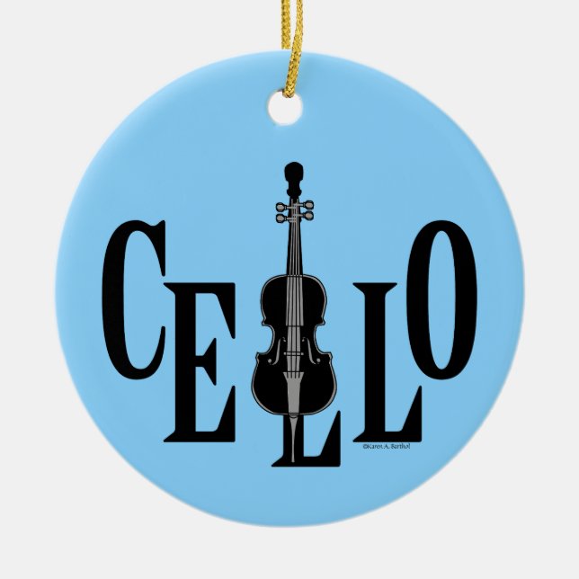 Ornamento De Cerâmica Cello Em Cello (Frente)