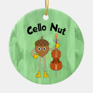 Ornamento De Cerâmica Cello Nut
