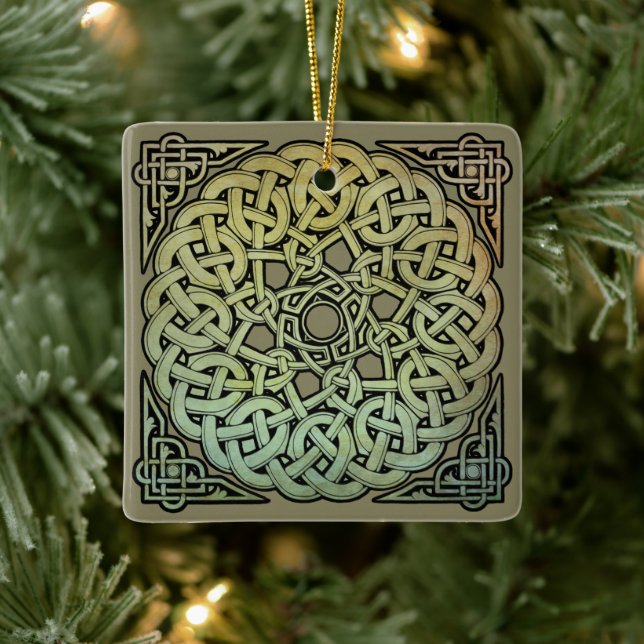 Ornamento De Cerâmica Celtic Knotwork Mandala (Árvore)