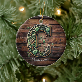 Ornamento De Cerâmica Celtic monogram letter ornament