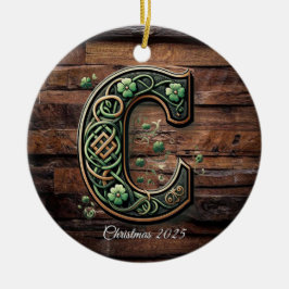 Ornamento De Cerâmica Celtic monogram letter ornament