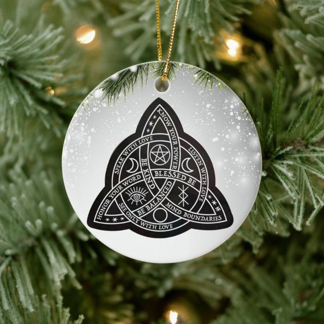 Ornamento De Cerâmica Celtic Wiccan Witchy Xmas (Árvore)