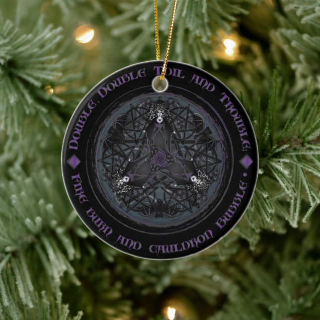 Ornamento De Cerâmica Celtic Wiccan Witchy Xmas (Árvore)