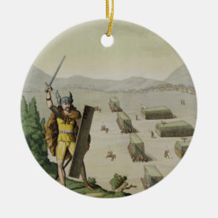 Ornamento De Cerâmica Celts antigos ou Gauls na batalha, c.1800-18