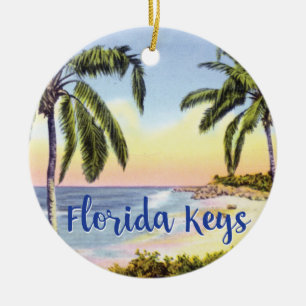 Ornamento De Cerâmica cena da praia de Florida Keys