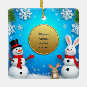 Ornamento De Cerâmica Cena de Férias de Natal